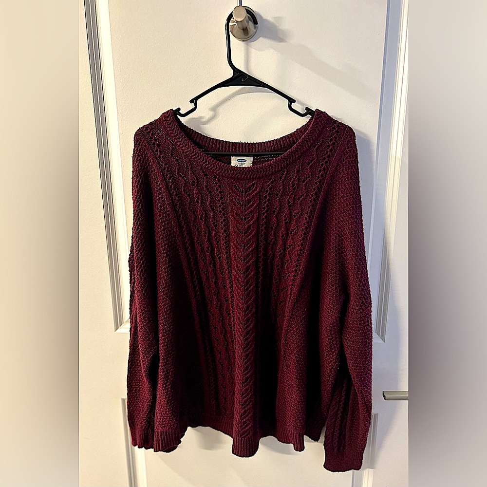 Old Navy Plus Size Knitted Sweater - Wine - XXL